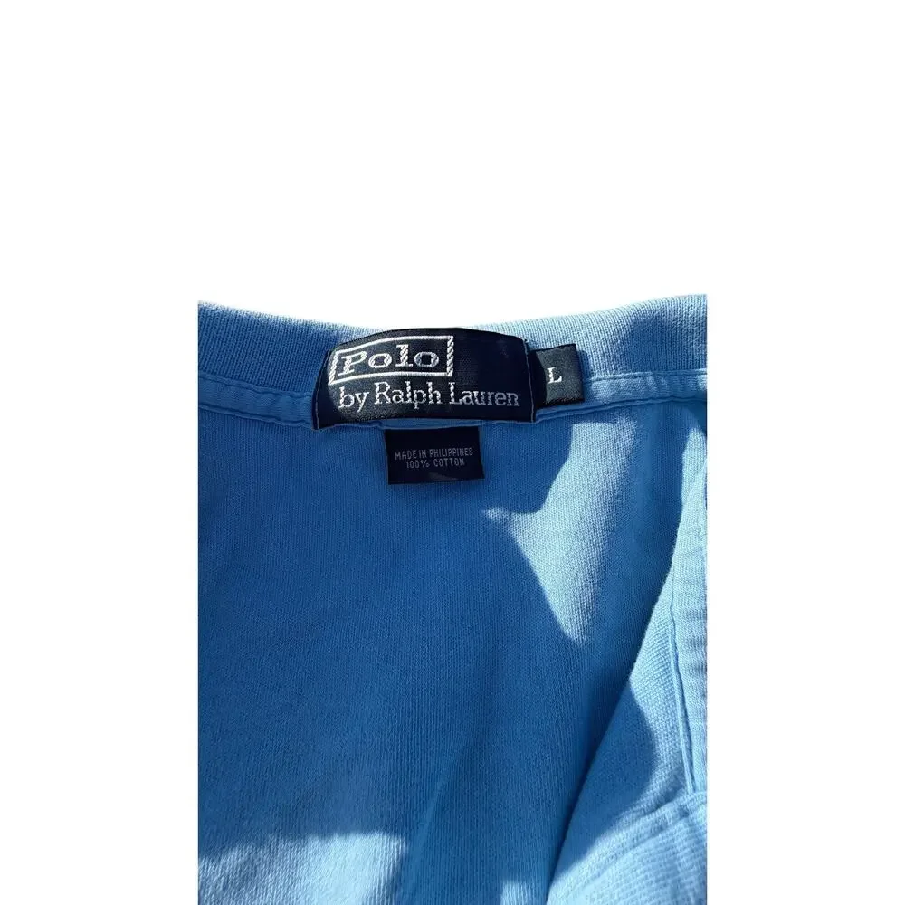 Polo Ralph Lauren 100% Cotton Polo Shirt - Light Blue - Size Large